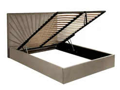 Lit coffre 180 x 200 cm - Velours - Gris anthracite + Matelas - RILIODA