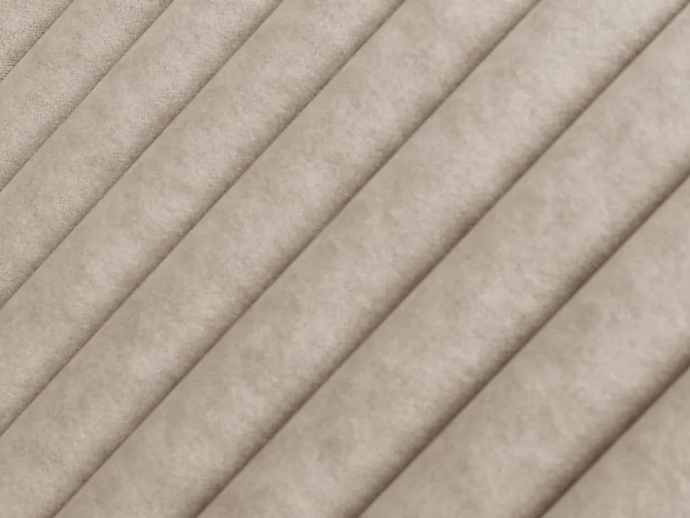 Lit coffre 160 x 200 cm avec tête de lit coutures verticales - Tissu - Taupe - SARAH II