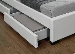 Lit coffre avec LED 160 x 200 cm blanc - ENFIELD