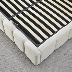 Lit coffre beige Madeleine 180x200 cm