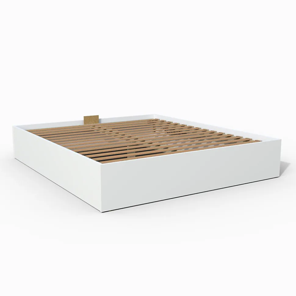 Lit coffre BILBAO 140x190 cm + sommier / blanc