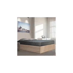 Lit coffre BILBAO 140x190 cm + sommier / Décor chêne blanchi