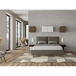 Lit coffre capitonné Antea 160x210 simili cuir cappuccino