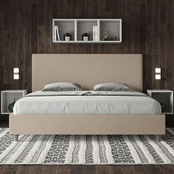 Lit coffre capitonné simili cuir gris tourterelle Focus 200x200