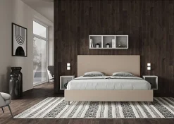 Lit coffre capitonné simili cuir gris tourterelle Focus 200x200