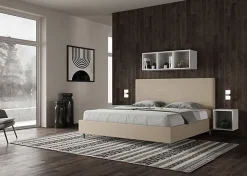 Lit coffre capitonné simili cuir gris tourterelle Focus 200x200