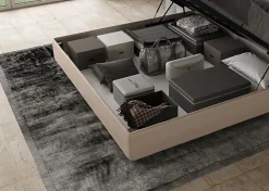 Lit coffre capitonné simili cuir gris tourterelle Focus 200x200