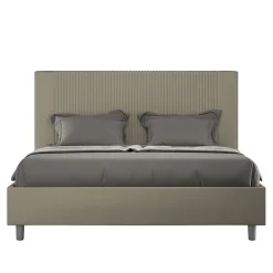 Lit coffre capitonné 160x200 Goya cappuccino simili cuir