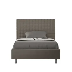 Lit coffre capitonné 120x200 Sunny simili cuir cappuccino