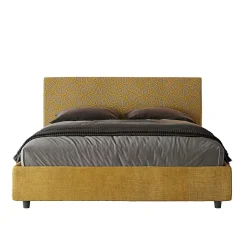 Lit coffre capitonné 160x200 tissu Era 06 jaune Arla