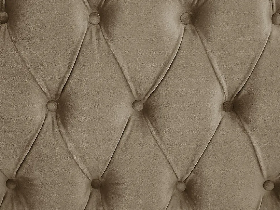 Lit coffre chesterfield 160 x 200 cm - Velours - Taupe + Matelas - DULENI