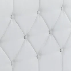 Lit coffre double AUSTIN avec tête de lit et sommier 140 x 190 cm PVC blanc