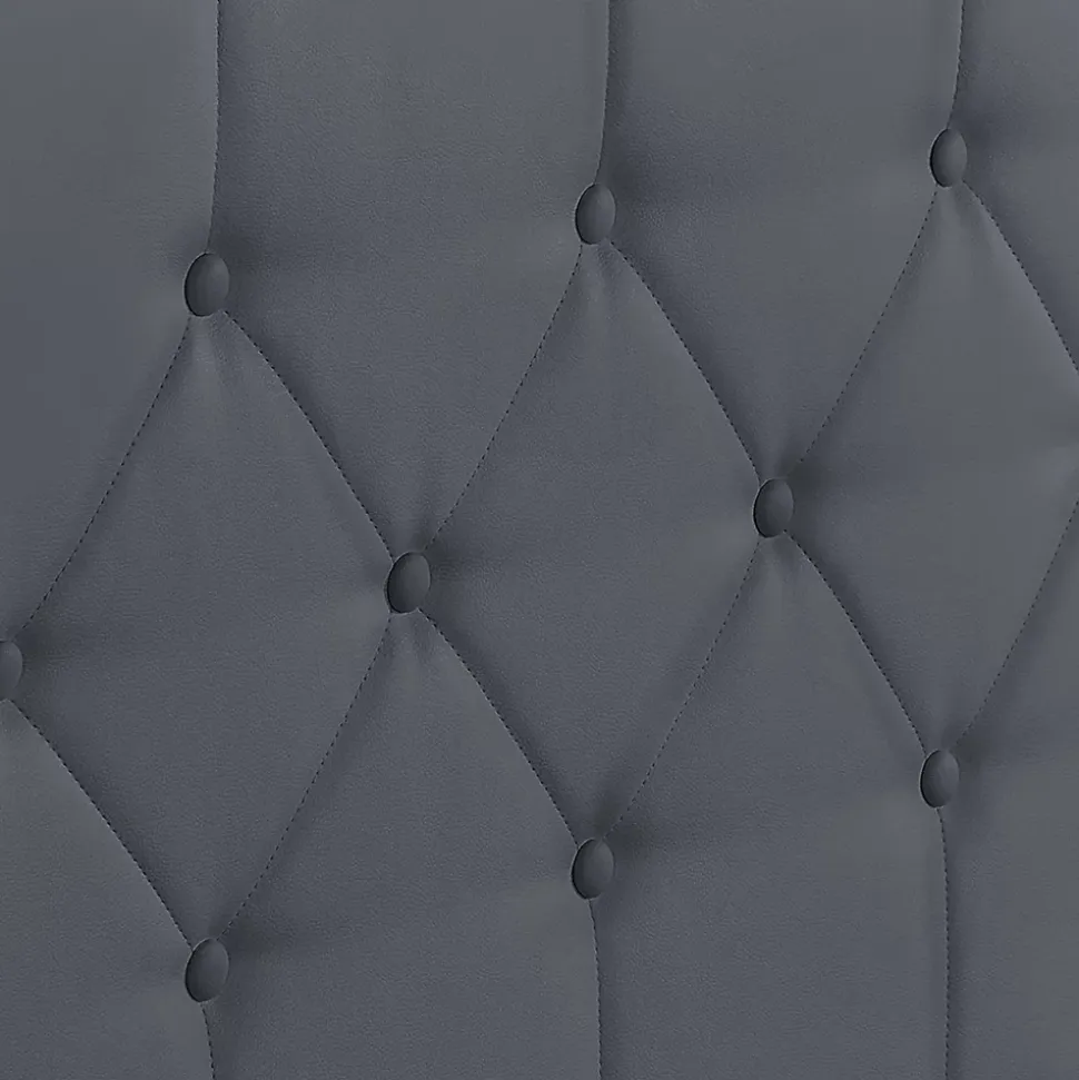 Lit coffre double AUSTIN avec tête de lit et sommier 160 x 200 cm PVC gris