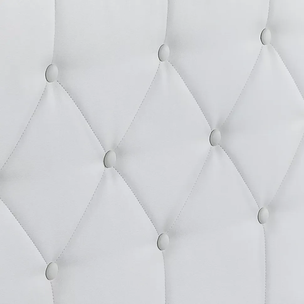 Lit coffre double AUSTIN avec tête de lit et sommier 160 x 200 cm PVC blanc