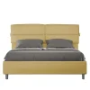 Lit coffre double capitonné 160x200 en microfibre ocre Nandy