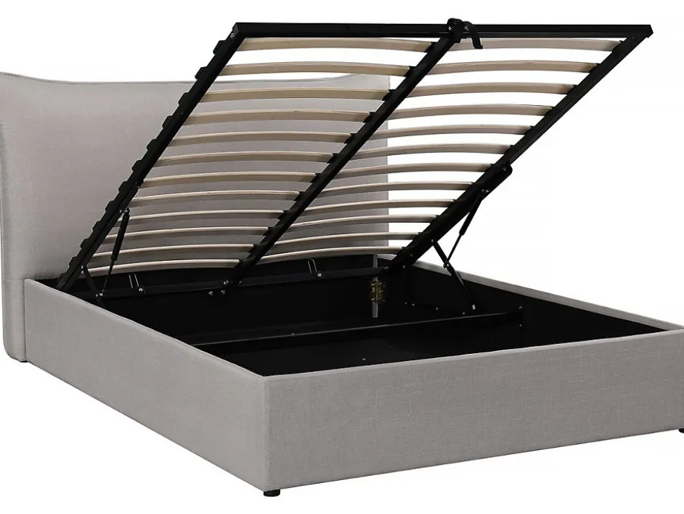 Lit coffre double "Megeve" 140 x 200 cm Gris