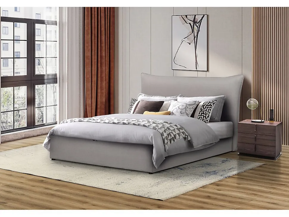 Lit coffre double "Megeve" 140 x 200 cm Gris