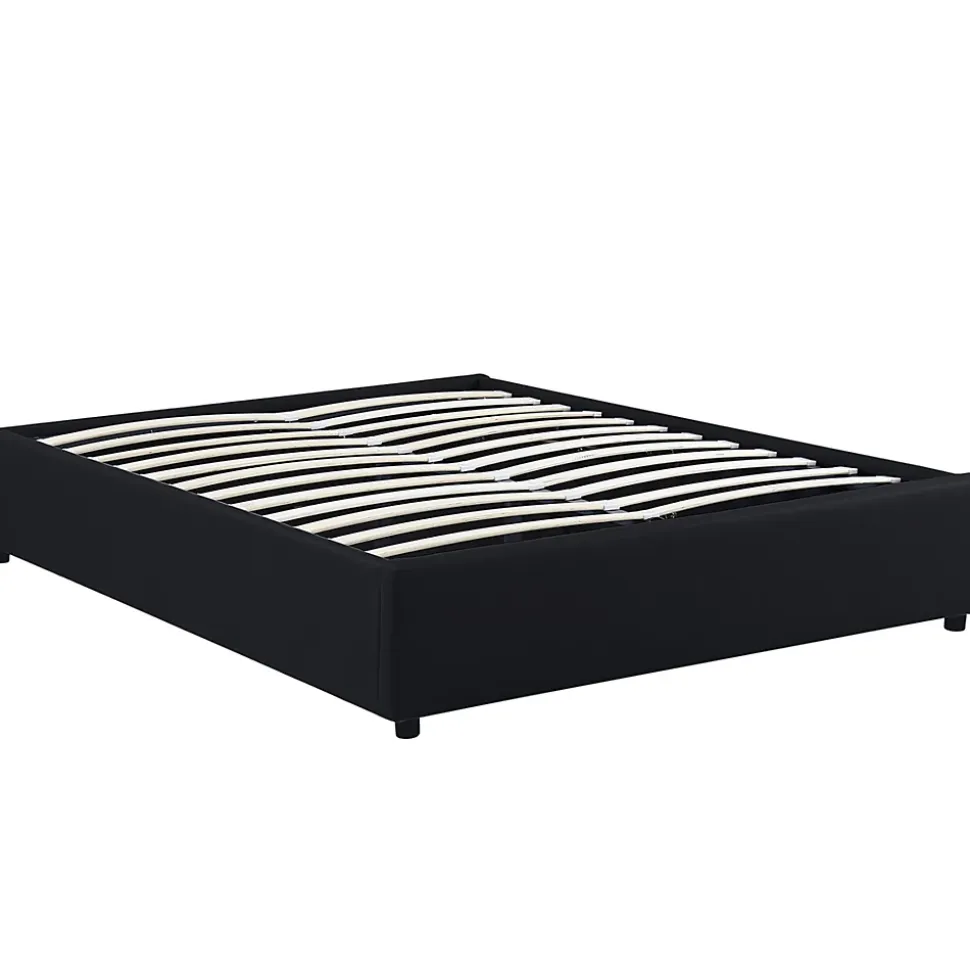 Lit coffre double MIAMI avec sommier 140 x 190 cm PVC noir