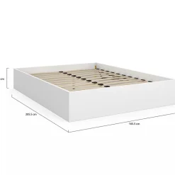 Lit coffre double SANDSIDE avec sommier 160 x 200 cm blanc