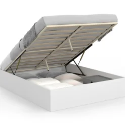 Lit coffre double SANDSIDE avec sommier 160 x 200 cm blanc