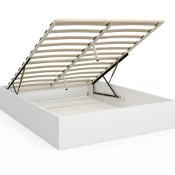 Lit coffre double SANDSIDE avec sommier 140 x 190 cm blanc