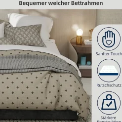 Lit Coffre Double 140x200 cm, Lit Adulte avec Vérins Hydrauliques et Rangement Intégré, Cadre Robuste, Velours Gris