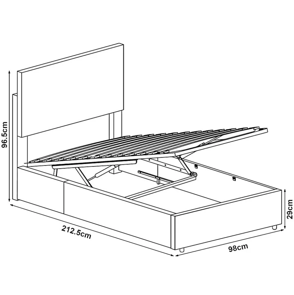 Lit coffre Juva rembourré avec velours côtelé 90 x 200 cm beige Corium
