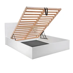 Lit coffre MADRID 140x200 + 1 sommier / Blanc