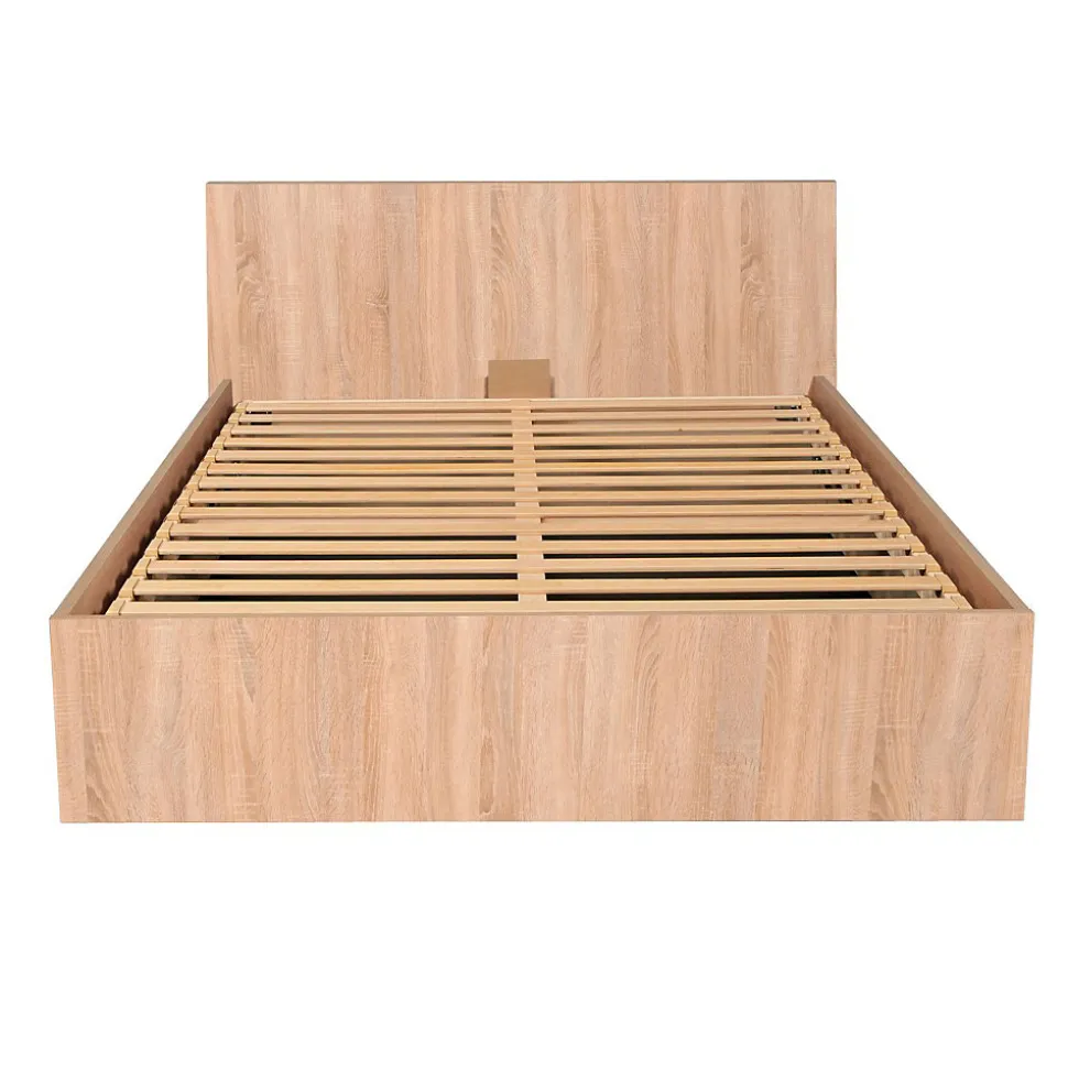 Lit coffre MADRID 180x200 + 1 sommier / Décor Chêne Blanchi