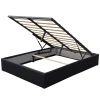 Lit coffre noir - 180x200 cm - avec pieds - facile à monter et entretenir - soutien optimal - confort - usage quotidien -