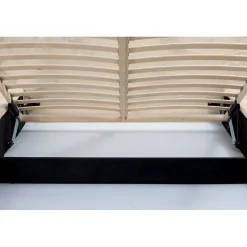 Lit coffre ORLANE Beige Velours de dune 180x200 cm Sommier relevable Design haut de gamme