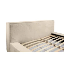 Lit coffre ORLANE Beige Velours de dune 180x200 cm Sommier relevable Design haut de gamme