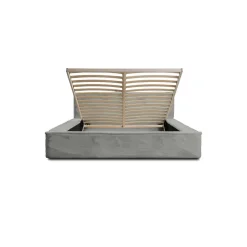 Lit coffre ORLANE Gris Charbon minéral polaire 140x200 cm Sommier relevable Design haut de gamme