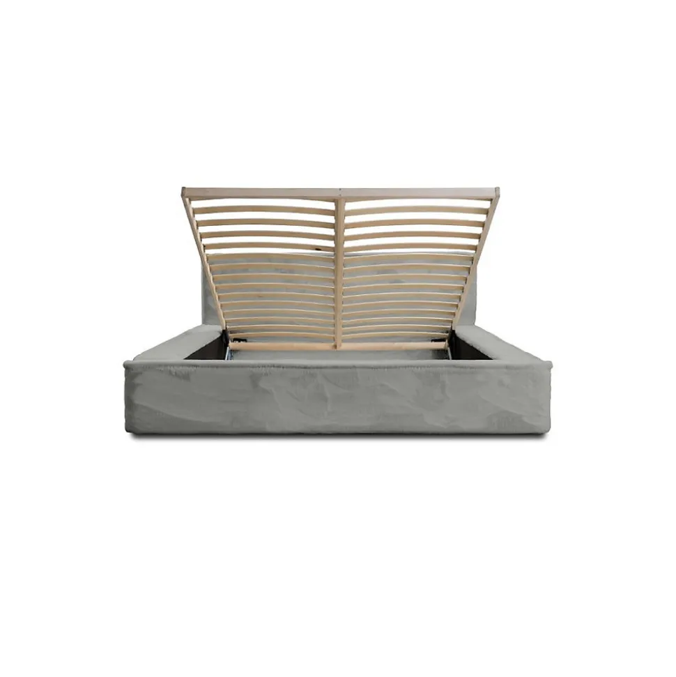 Lit coffre ORLANE Gris Charbon minéral polaire 140x200 cm Sommier relevable Design haut de gamme