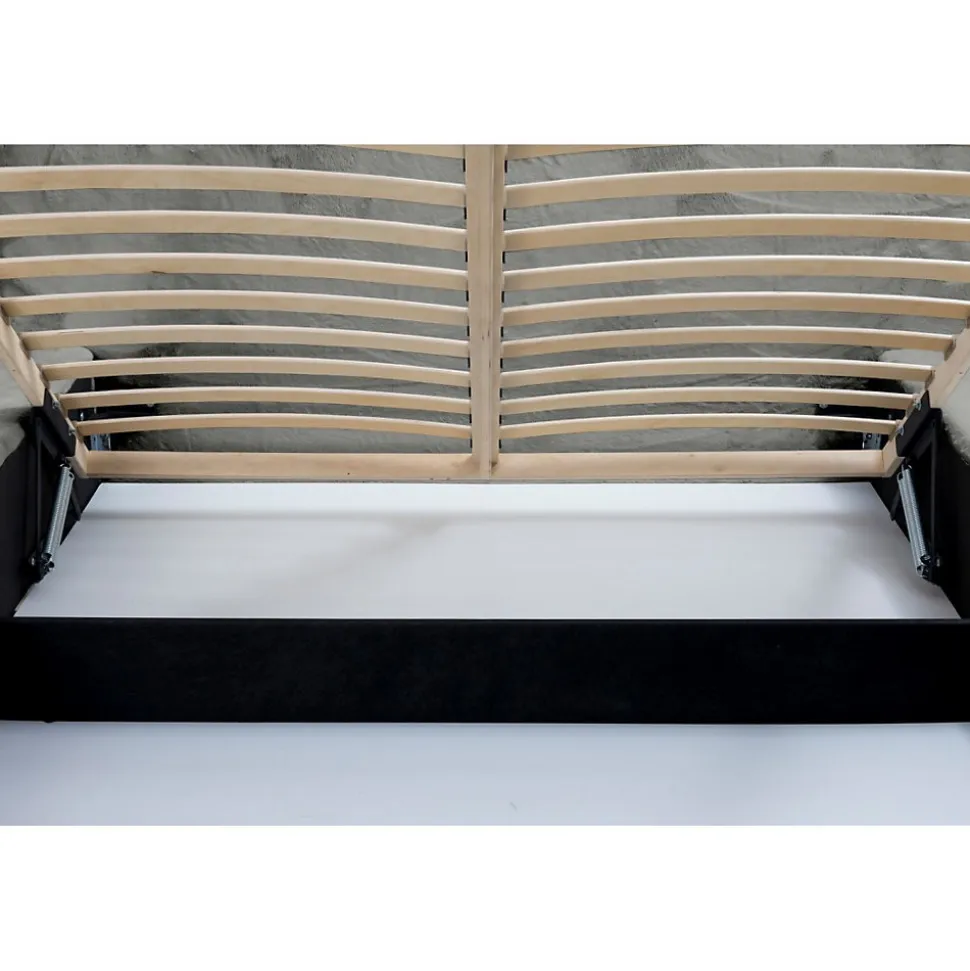 Lit coffre ORLANE Gris Charbon minéral polaire 140x200 cm Sommier relevable Design haut de gamme