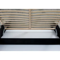 Lit coffre ORLANE Gris Charbon minéral polaire 180x200 cm Sommier relevable Design haut de gamme