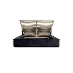 Lit coffre ORLANE Noir Ardoise polaire 160x200 cm Sommier relevable Design haut de gamme