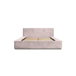 Lit coffre ORLANE Rose Poussière de rose polaire 160x200 cm Sommier relevable Design haut de gamme