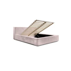 Lit coffre ORLANE Rose Poussière de rose polaire 160x200 cm Sommier relevable Design haut de gamme
