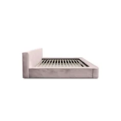 Lit coffre ORLANE Rose Poussière de rose polaire 160x200 cm Sommier relevable Design haut de gamme