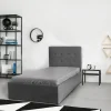 Lit coffre PARMA 90x190 + 1 sommier / Gris foncé