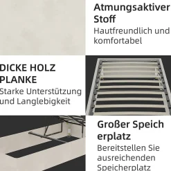 Lit Coffre Simple 90x200 cm - Lit Avec Vérin Pour Ouverture Facile, Bas et Moderne, Sans Tête de Lit, Sans Matelas, Velours Beige