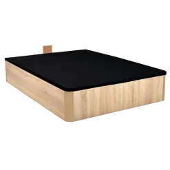 LIT COFFRE SPIRO 160x200cm + 1 SOMMIER / Décor Chêne Blanchi