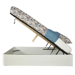 LIT COFFRE SPIRO 160x200cm + 1 SOMMIER / BLANC