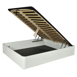 LIT COFFRE SPIRO 140x190cm + 1 SOMMIER / BLANC