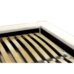 Lit coffre VELORA Perle 160x200 cm Tissu velours doux Sommier relevable Rangement intégré