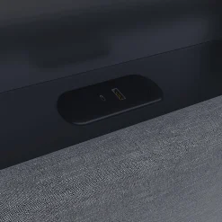 Lit Coffre 140x190 avec sommier LED et USB,Lit Double rembourré avec Rangement hydraulique pour Adultes et Adolescents, Lin, Gris