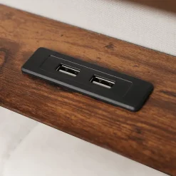 Lit coffre 160x200 cm - Lit ados avec USB et LED - Lin - Sans Matelas - Beige