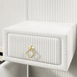 Lit Coffre 180x200 cm - Lit Adulte avec LED et 2 Tiroirs - Velours + MDF - Sans Matelas - Beige