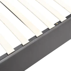 Lit coffre 180x200 cm - Lit coffre hydraulique avec 2 tiroirs et sommier à lattes - Velours - Sans Matelas - Gris